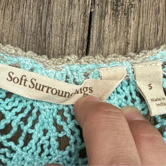 EUC Soft Surroundings boho tunic cover up. Open weave, sz small. - Picture 3 of 9